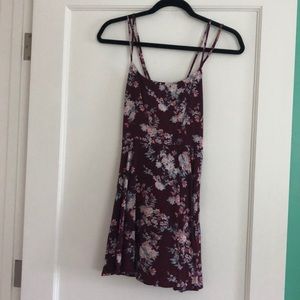 Burgandy Floral Dress